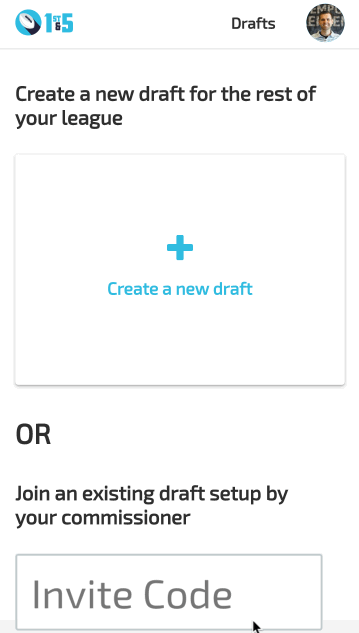 Setup your league draft with our easy-to-use web interface